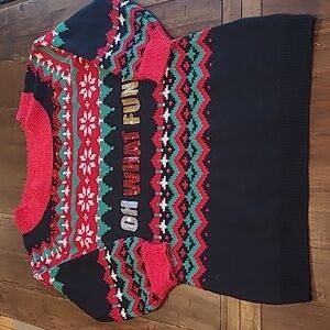 It's Our Time Oh What Fun Sequins Ugly Christmas Sweater Dress Size XXL